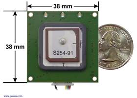 LOCOSYS LC20031-V2 135-Channel Dual-Band GNSS Receiver Module, top view with dimensions.