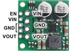 Step-Up/Step-Down Voltage Regulator S13V25Fx, top view with labeled pinout.