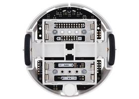 3pi+ 2040 Robot, bottom view with battery compartment covers removed.