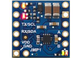Motoron M1T550/M1U550 Single Motor Controller, top view.