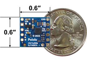 Motoron M1T550 Single I²C Motor Controller, bottom view with dimensions.