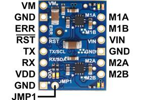 Motoron M2U550 Dual Serial Motor Controller pinout.