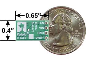 Step-Up/Step-Down Voltage Regulator S8V9Fx, bottom view with dimensions.