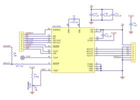 Schematic diagram of the DRV8434 Stepper Motor Driver Carrier.