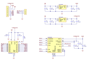 Schematic diagram of the VL53L8CX Time-of-Flight 8x8-Zone Distance Sensor Carrier.