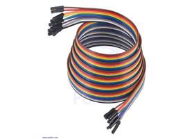 Ribbon Cable Premium Jumper Wires 10-Color F-F 60&quot; (150 cm).