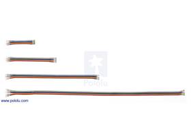 Pololu Ribbon Cables with Pre-Crimped Terminals are available in a variety of lengths (3″, 6″, 12″, and 24″ shown; 36″ and 60″ not pictured).