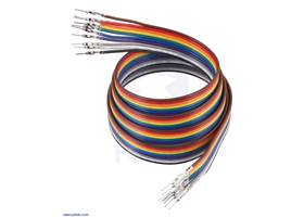 Ribbon Cable with Pre-Crimped Terminals 10-Color M-M 36&quot; (90 cm).