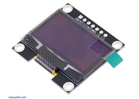 Graphical OLED Display: 128&#215;64, 1.3&quot;, White Pixels, SPI, Black PCB shown as it ships with protective film covering. (1)