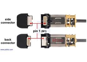 Pin 1 (M1) on the Micro Metal Gearmotors with encoders.