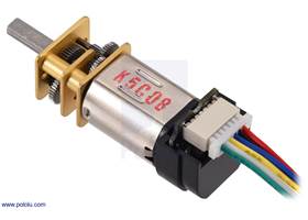 Micro Metal Gearmotor with 12 CPR encoder, back connector (cable not included).