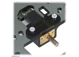 Micro Metal Gearmotor mounted to a piece of acrylic with black mounting bracket version. (1)