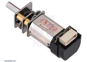 380:1 Micro Metal Gearmotor with 12 CPR encoder, back connector.