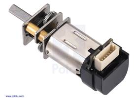 380:1 Micro Metal Gearmotor with 12 CPR encoder, side connector.