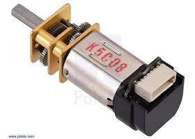 Micro Metal Gearmotor with 12 CPR encoder, back connector.