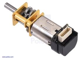 1000:1 Micro Metal Gearmotor with 12 CPR encoder, back connector.