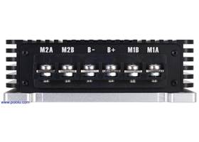 RoboClaw 2&#215;200A, 60VDC Motor Controller power inputs and motor outputs.
