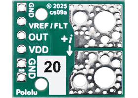 ACS37030LLZATR-020B3 Current Sensor Compact Carrier -20A to +20A, 3.3V, bottom view.