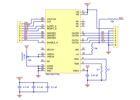 Schematic diagram for the TB67S581FNG stepper motor driver carrier.