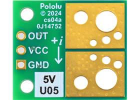 ACS72981LLRATR-050U5 Current Sensor Compact Carrier 0A to 50A, 5V, bottom view.