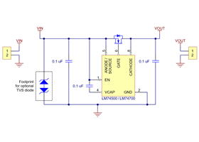 Schematic diagram of the Pololu Reverse Voltage Protectors.
