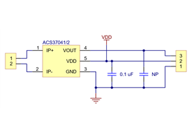 ACS37041/2 Current Sensor Carrier schematic diagram.