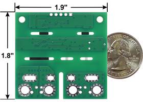 ACS37800KMACTR-030B3-I2C Power Monitor Carrier with Secondary I²C Isolation, bottom view with dimensions.