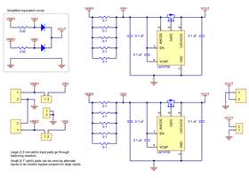 Schematic diagram of the Pololu Power ORing Ideal Diode Pair, 4-60V, 6A.