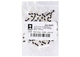 0.100″ (2.54 mm) Breakaway Male Header: 1x2-Pin, Straight, Black, 100-Pack. (1)