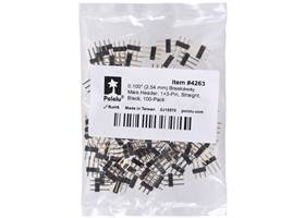0.100″ (2.54 mm) Breakaway Male Header: 1x3-Pin, Straight, Black, 100-Pack. (1)