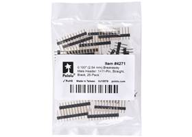 0.100″ (2.54 mm) Breakaway Male Header: 1x11-Pin, Straight, Black, 25-Pack. (1)