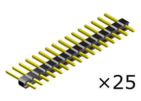 0.100″ (2.54 mm) Breakaway Male Header: 1x16-Pin, Straight, Black, 25-Pack.