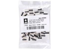 0.100″ (2.54 mm) Breakaway Male Header: 1x4-Pin, Right Angle, Black, 50-Pack. (1)
