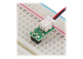 Breakout for JST SH-Style Connector, 2-Pin Male Side-Entry in a breadboard.