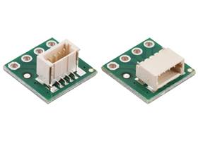 Breakout for JST SH-Style Connector, 4-Pin Male (Top-Entry version on left, Side-Entry version on right).