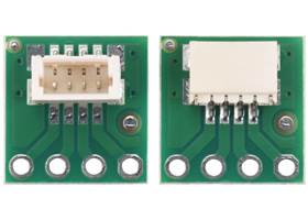 Breakout for JST SH-Style Connector, 4-Pin Male (Top-Entry version on left, Side-Entry version on right). (1)