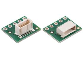 Breakout for JST SH-Style Connector, 5-Pin Male (Top-Entry version on left, Side-Entry version on right).