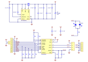 Schematic diagram of the DRV8263H Single Brushed DC Motor Driver Carrier.