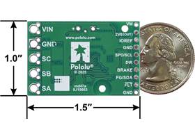 A89301-Based Sensorless Brushless Motor Controller, 50V, 11A, bottom view with dimensions.