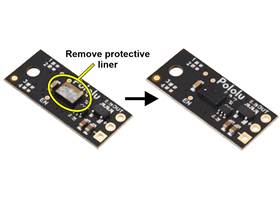 The Pololu Digital Distance Sensor might ship with a protective liner covering the sensor IC that must be removed before use.