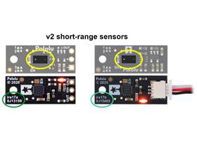 V2 short-range Pololu Digital Distance Sensors.