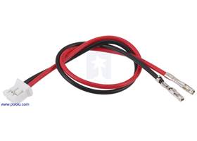 JST PH-Style Cable with Female Pins for 0.1&quot; Housings, 2-Pin, 12cm.