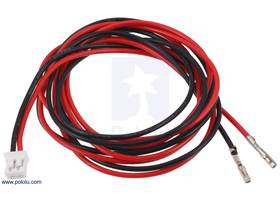 JST PH-Style Cable with Female Pins for 0.1&quot; Housings, 2-Pin, 75cm.