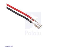 Crimped ends of the 2-pin JST PH-Style Cable with Female Pins for 0.1&quot; Housings.