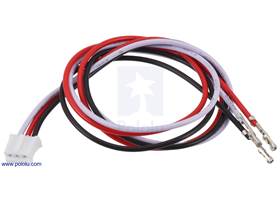 JST PH-Style Cable with Female Pins for 0.1&quot; Housings, 3-Pin, 30cm.