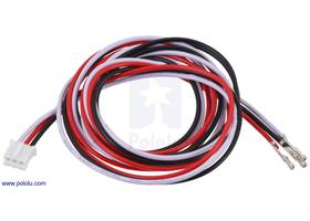 JST PH-Style Cable with Female Pins for 0.1&quot; Housings, 3-Pin, 75cm.