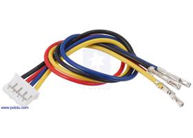 JST PH-Style Cable with Female Pins for 0.1&quot; Housings, 4-Pin, 12cm.