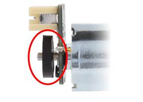 Push the magnetic disc onto the motor shaft so the shaft protrudes approximately 1&nbsp;mm past the disc.