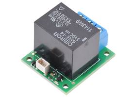 Pololu Basic SPDT Relay Carrier with 5VDC Relay, Terminal Blocks, and JST SH-Style Top-Entry Connector.