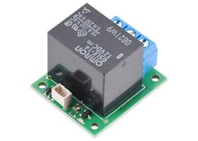 Pololu Basic SPDT Relay Carrier with 12VDC Relay, Terminal Blocks, and JST SH-Style Top-Entry Connector.